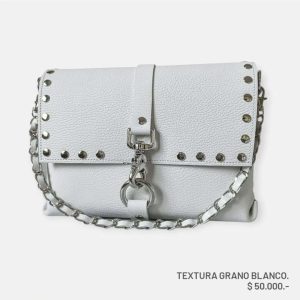 Bolso Cuerto Textura Grano Blanco